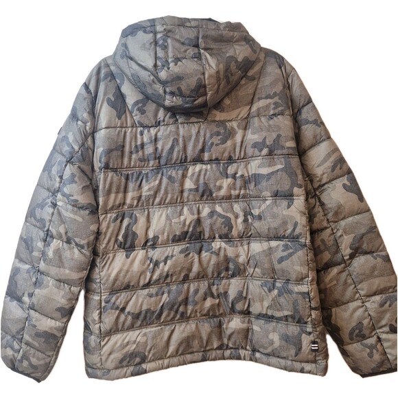 Nautica Poly Hooded Regular Fit Puffer Jacket Mens Sz Medium Green Camo NWT $175 - Picture 2 of 12